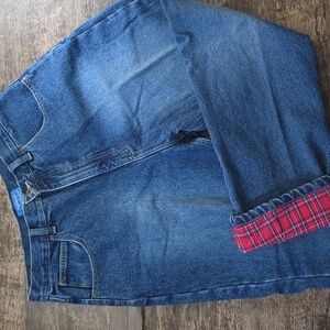 NATURAL REFLECTIONS Relaxed Fit Jeans Sz 12 High Waisted Flannel Lined Vintage